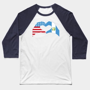 We Heart USA & Guatemala Patriot Flag Series Baseball T-Shirt